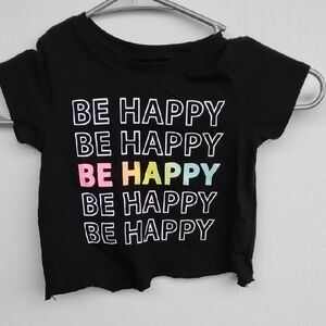 Garanimals Black Tee with Colorful 'Be Happy' Design